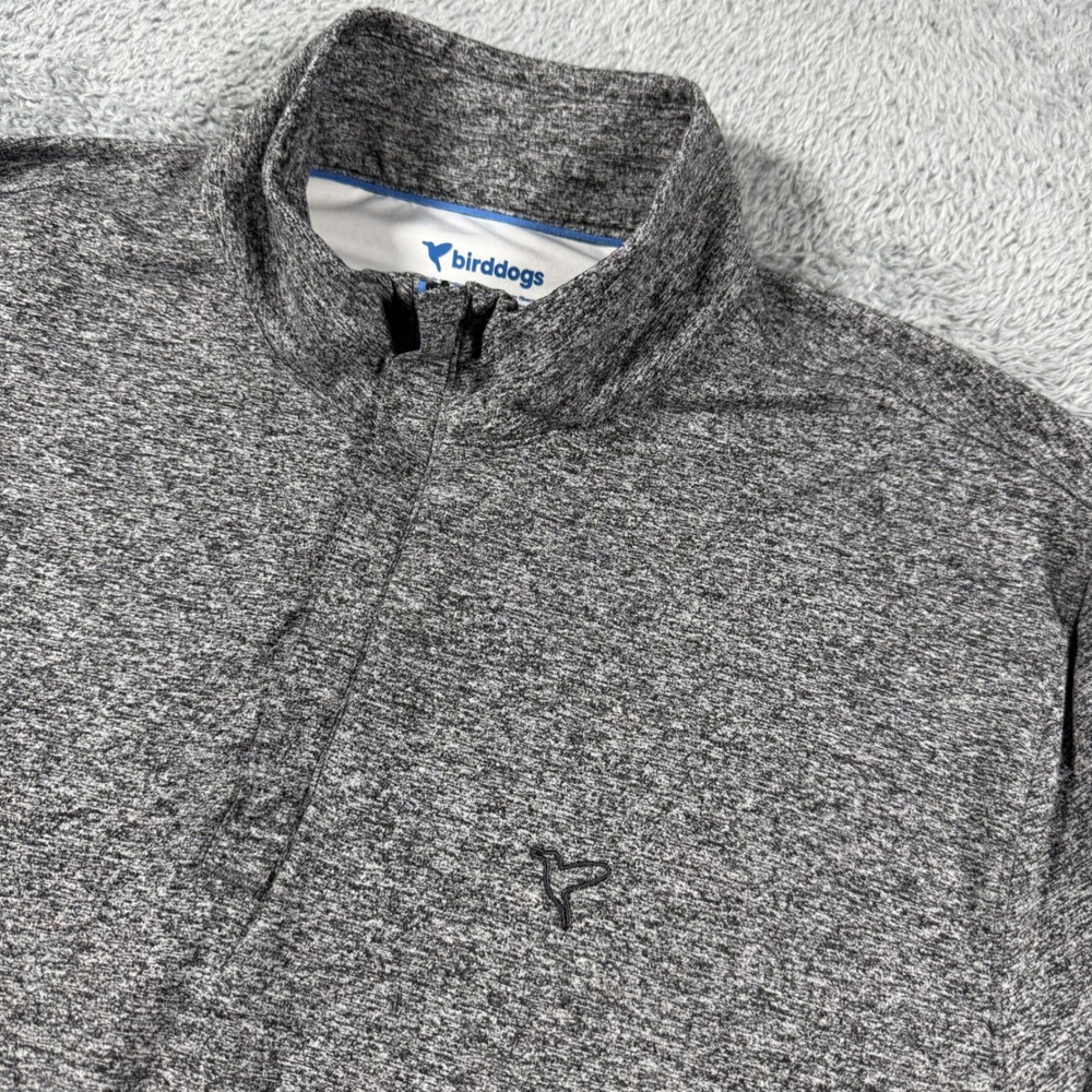 Birddogs 1/4 Zip Pullover Mens XL Grey Heather Performance Lined Double Sided